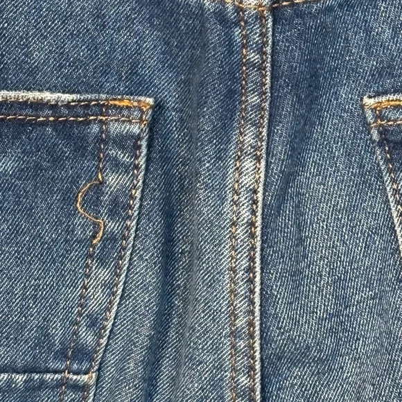 Amiri Blue Jeans Men’s Size 34 HEMMED Embroidered Zipper Fly Distressed Straight